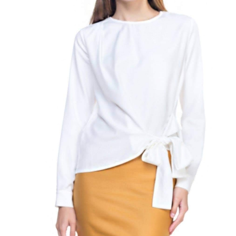 Front Ribbon Tie Shirt - Picture 1 of 4